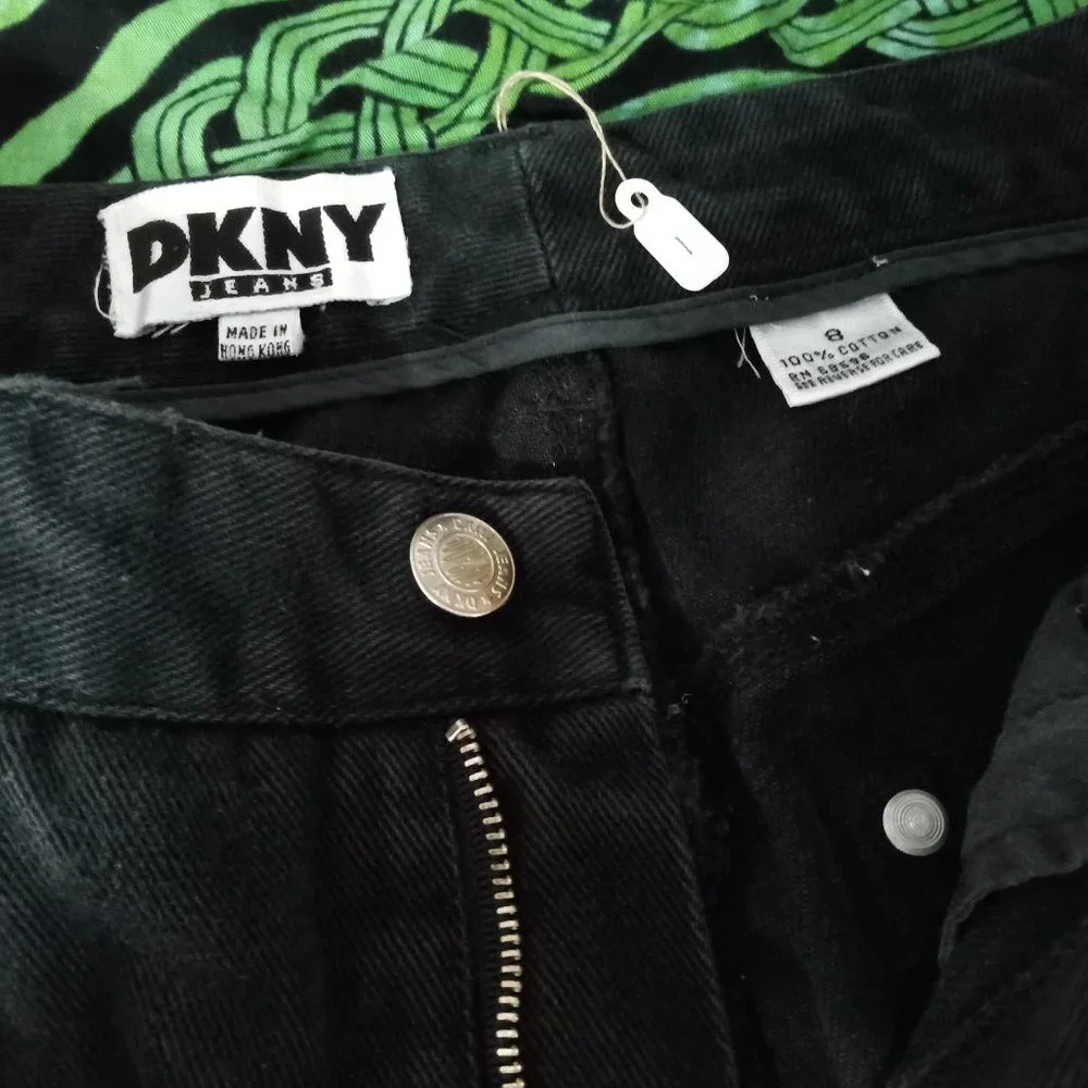 Vintage  DKNY Black Jeans Size 8 - Picture 2 of 12